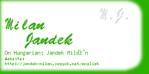 milan jandek business card
